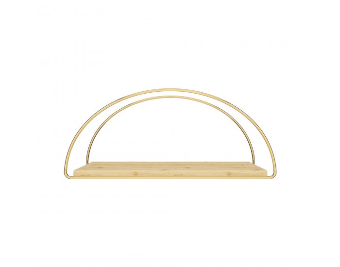 Стенен рафт Mynämäki 39x16x17 см златен цвят []