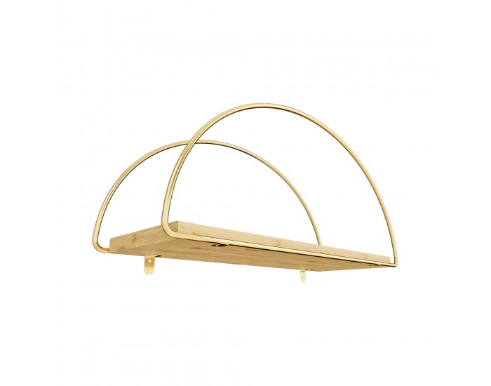 Стенен рафт Mynämäki 39x16x17 см златен цвят []