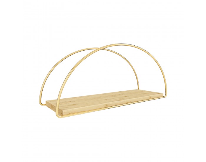 Стенен рафт Mynämäki 39x16x17 см златен цвят []