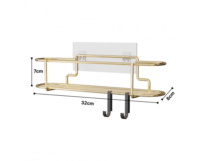 Поставка за подправки Naantali с 2 куки, златиста []