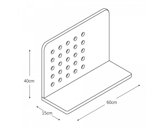Стенен рафт Dønna 60x15x40cm черен []