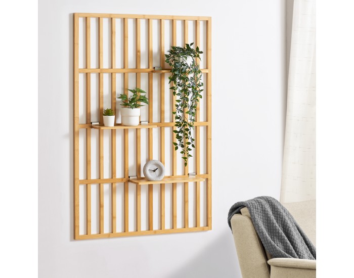 Стенен рафт Røst 120x80x13cm бамбук []