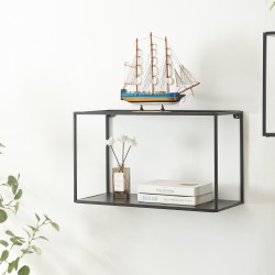 Стенен рафт Notodden 60x25x35см черен [] - Дневна