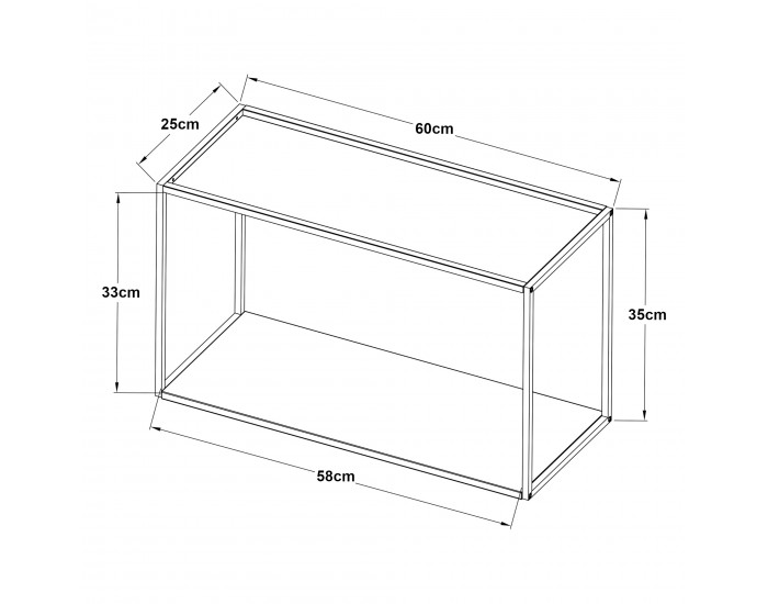 Стенен рафт Notodden 60x25x35см черен []