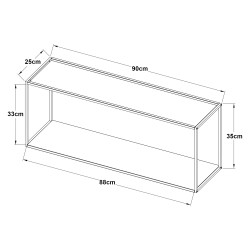 Стенен рафт Notodden 90x25x35см черен [] - Дневна