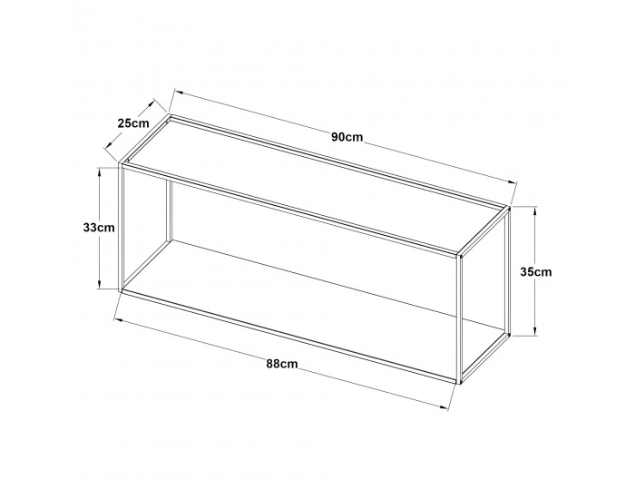 Стенен рафт Notodden 90x25x35см черен []