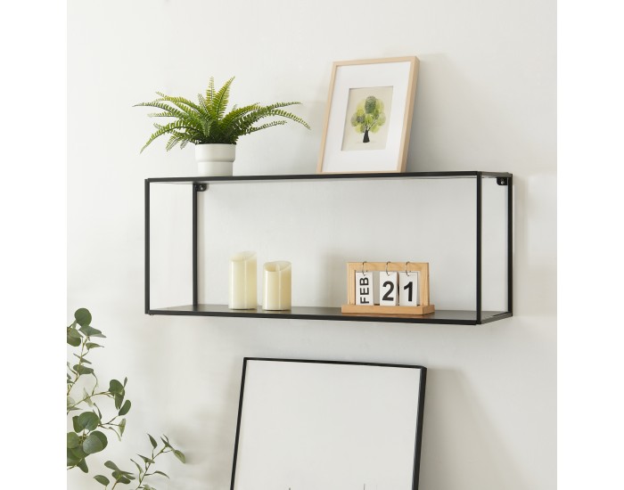 Стенен рафт Notodden 90x25x35см черен []