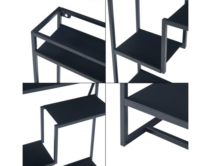 Стенен рафт Uurainen 60x40x13 cm черен []