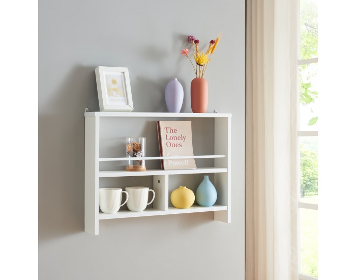 Стенен рафт Piteå 60x10,5x45cm бял []