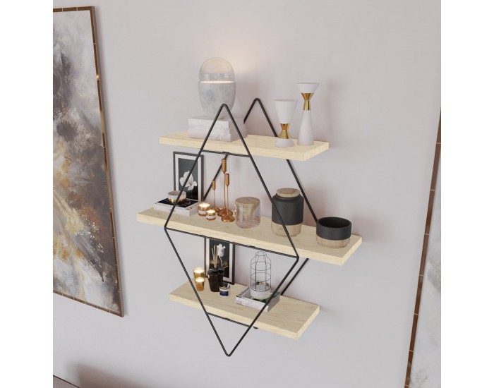 Стенен рафт Heinävesi 65x60x15 cm черен []