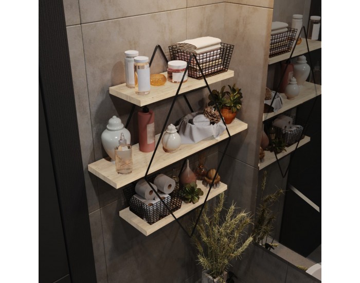 Стенен рафт Heinävesi 65x60x15 cm черен []