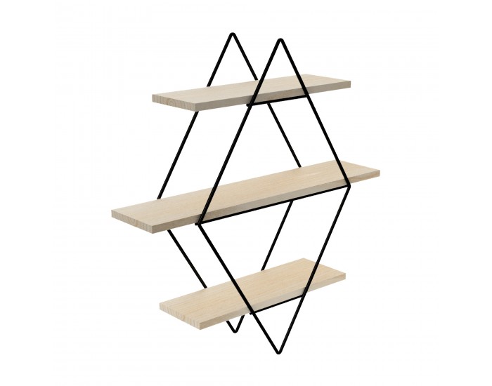 Стенен рафт Heinävesi 65x60x15 cm черен []