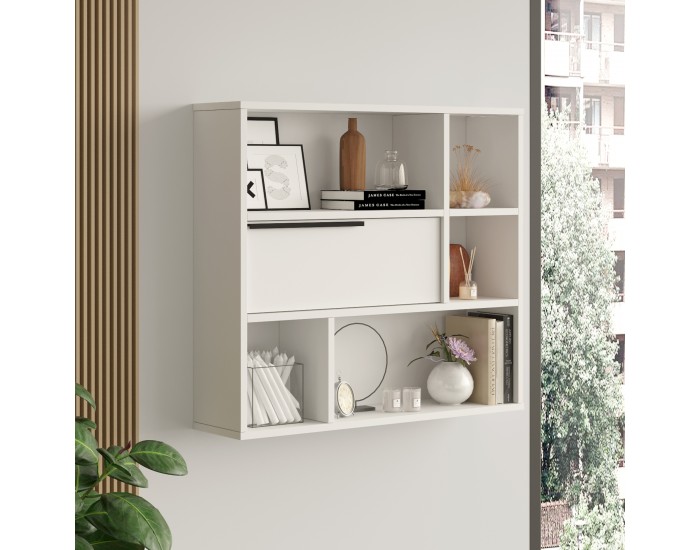 Стенен рафт Vesanto 90x22x81 см бял []