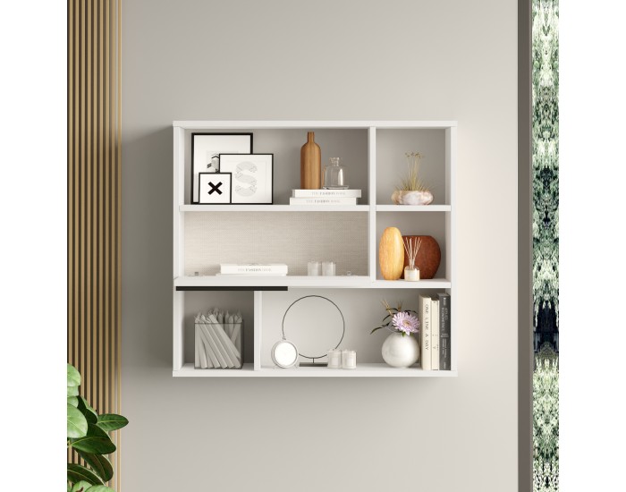 Стенен рафт Vesanto 90x22x81 см бял []