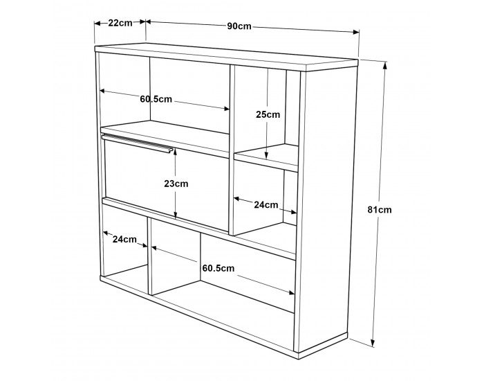 Стенен рафт Vesanto 90x22x81 см бял []
