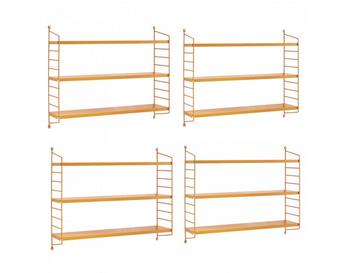 Strängnäs модулен стенен комплект рафтове от 4 оранжеви []