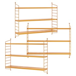 Strängnäs Модулен стенен комплект рафтове от 3 оранжеви [] - Дневна