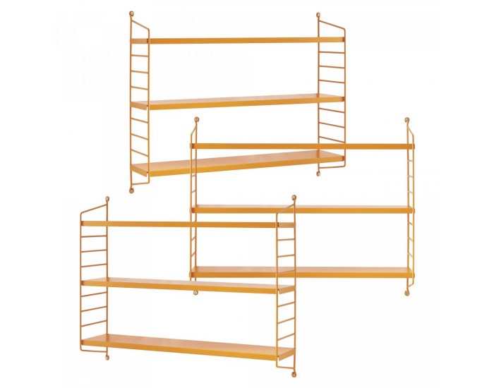 Strängnäs Модулен стенен комплект рафтове от 3 оранжеви []