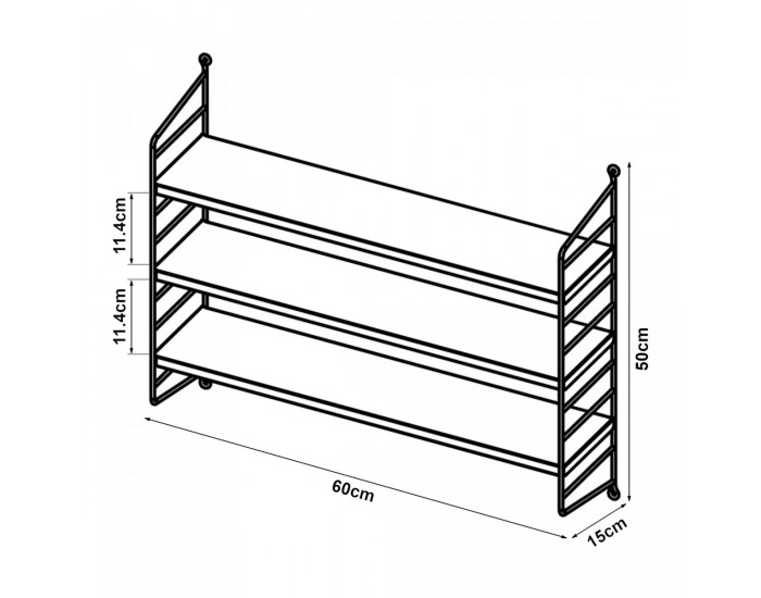 Strängnäs Модулен стенен комплект рафтове от 3 оранжеви []