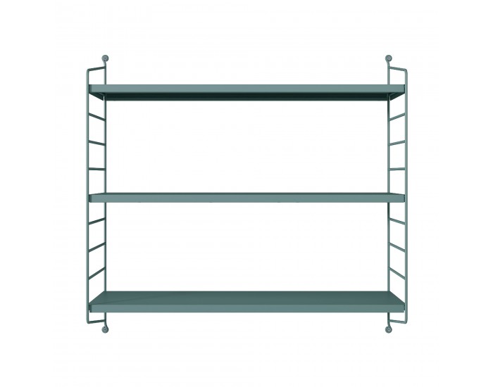 Strängnäs модулен комплект рафтове за стена от 3 сиво-сини []