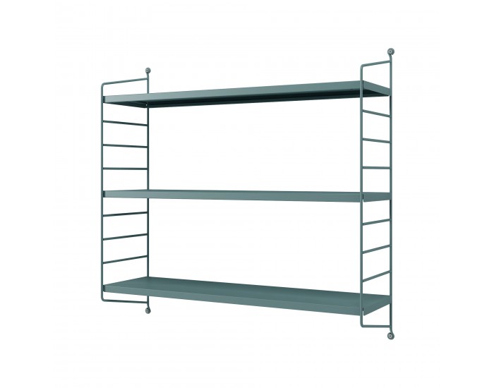 Strängnäs модулен комплект рафтове за стена от 3 сиво-сини []