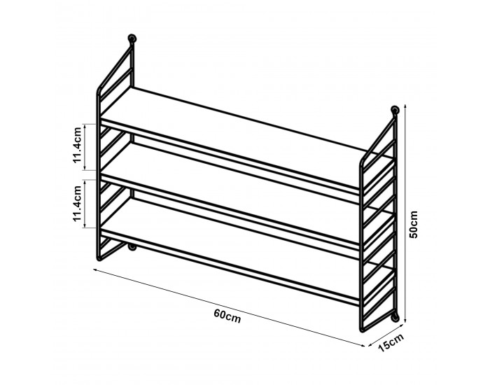 Strängnäs модулен стенен рафт комплект от 2 сиво-сини []