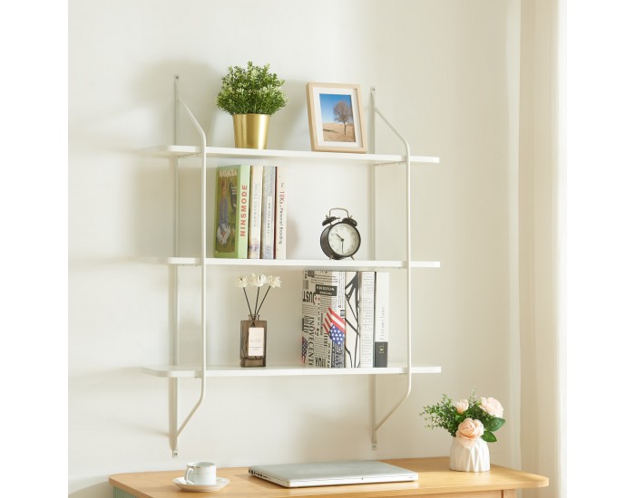 Стенен рафт Østfold 100x80x21 см бял []