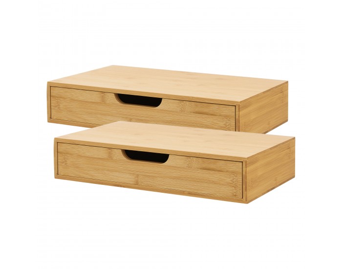 Комплект стенен рафт от 2 Bokn с чекмедже бамбук []