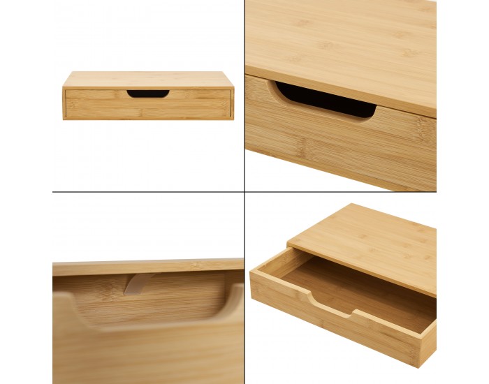 Комплект стенен рафт от 2 Bokn с чекмедже бамбук []