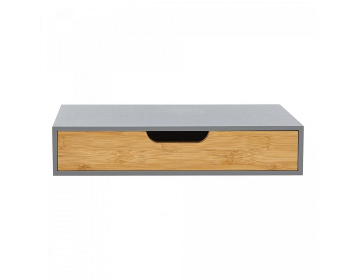 Комплект стенен рафт от 2 Bokn с чекмедже бамбук сиво []