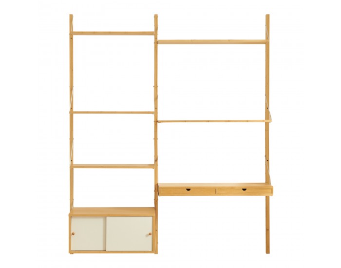 Стенен рафт Tingvoll 176x147x34 см бамбук []