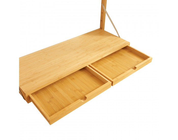 Стенен рафт Tingvoll 176x147x34 см бамбук []
