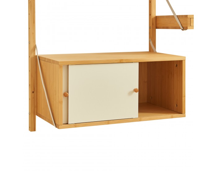 Стенен рафт Tingvoll 176x147x34 см бамбук []