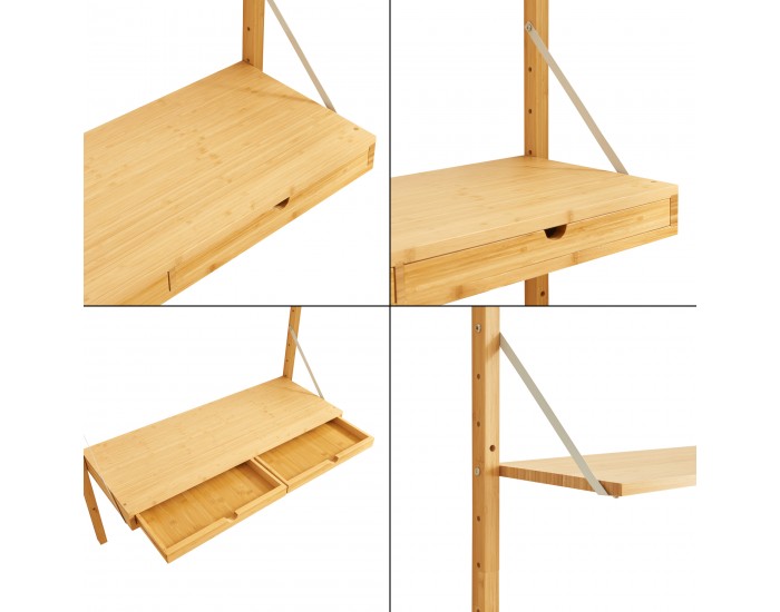 Стенен рафт Tingvoll 176x85x32 см бамбук []