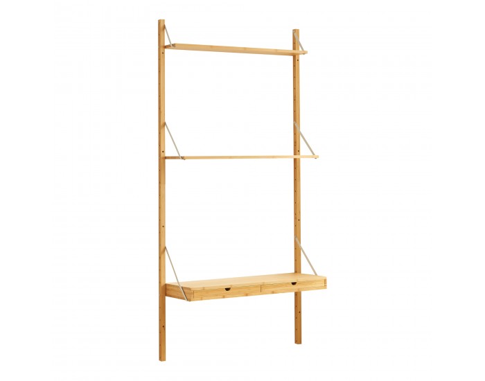 Стенен рафт Tingvoll 176x85x32 см бамбук []