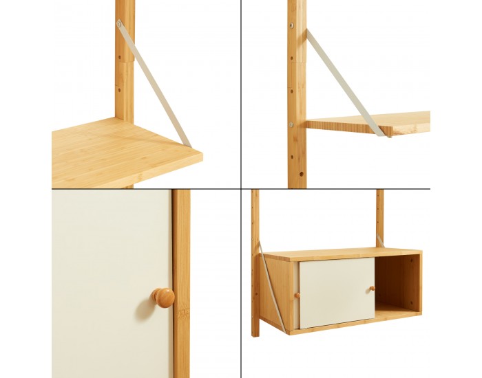 Стенен рафт Tingvoll 176x65x34 см бамбук []