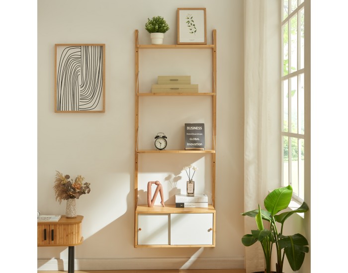Стенен рафт Tingvoll 176x65x34 см бамбук []