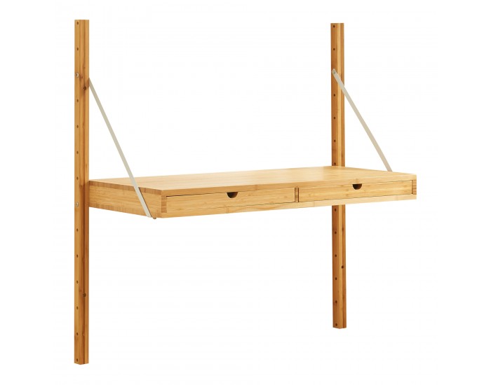 Стенен рафт Tingvoll 85x85x36 см бамбук []