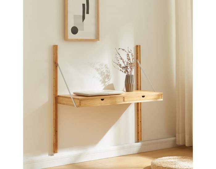 Стенен рафт Tingvoll 85x85x36 см бамбук []