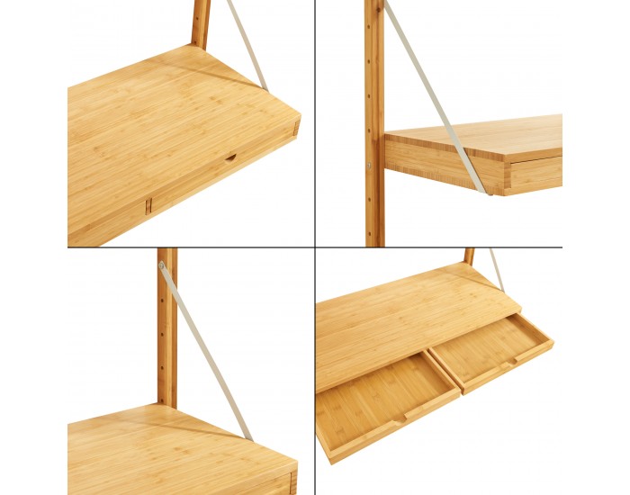 Стенен рафт Tingvoll 85x85x36 см бамбук []