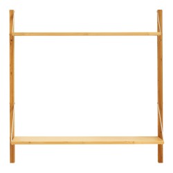 Стенен рафт Tingvoll 85x85x25 см бамбук [] - Дневна