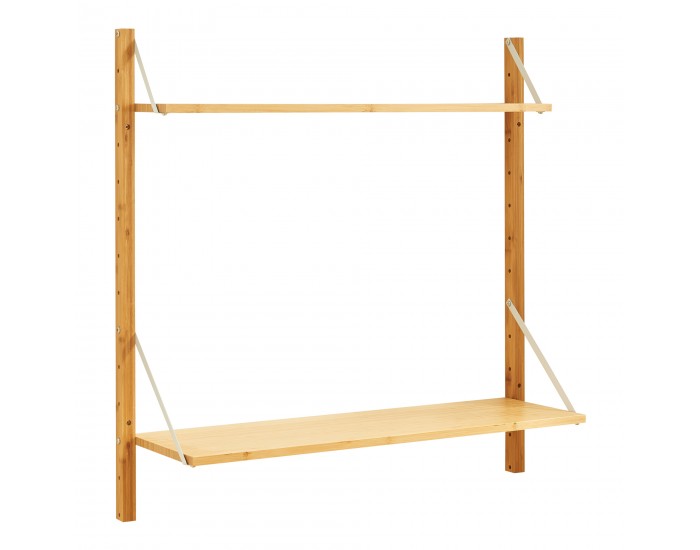 Стенен рафт Tingvoll 85x85x25 см бамбук []