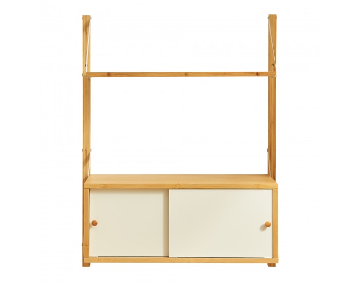 Стенен рафт Tingvoll 85x65x34 см бамбук []