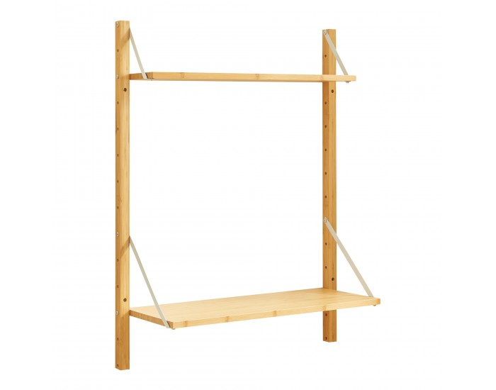 Стенен рафт Tingvoll 85x65x25 см бамбук []