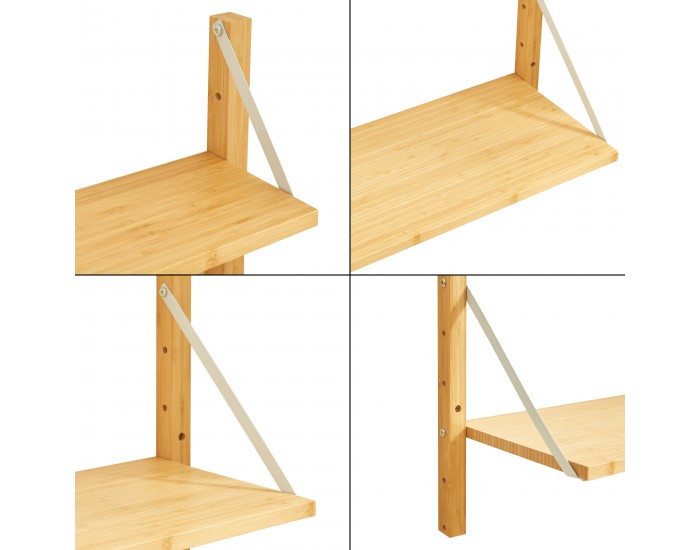 Стенен рафт Tingvoll 85x65x25 см бамбук []