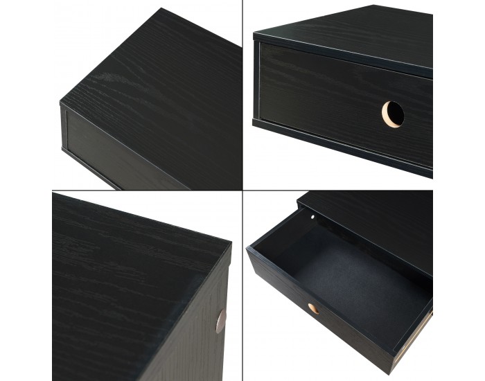 Стенен рафт Stor с чекмедже 65x30x15 см черен []