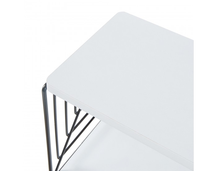 Стенен рафт Moss 39x18x23 см Черно/Бяло []