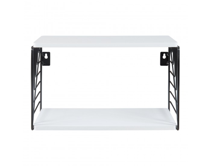 Стенен рафт Moss 39x18x23 см Черно/Бяло []