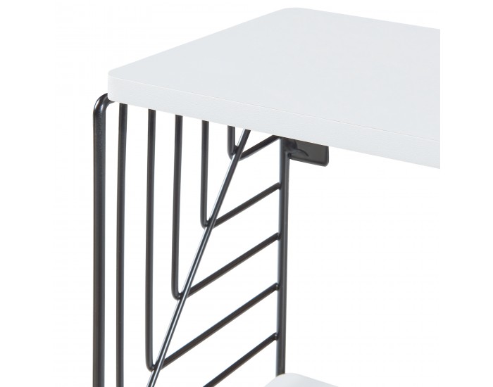 Стенен рафт Moss 39x18x23 см Черно/Бяло []