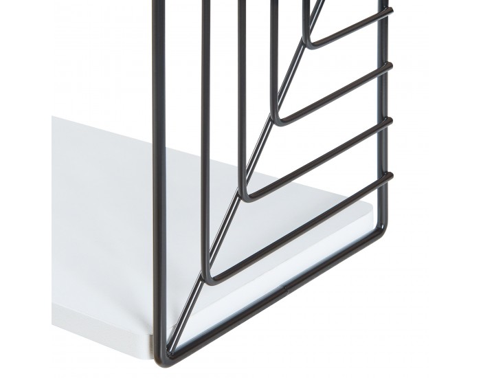 Стенен рафт Moss 39x18x23 см Черно/Бяло []